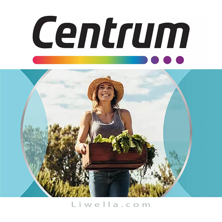 تصویری از محصولات مکمل‌های غذایی و مولتی ویتامین‌های Centrum که به بهبود سلامتی و بهداشت افراد کمک می‌کنند. این محصولات شامل انواع مولتی ویتامین‌های مخصوص بانوان، آقایان و بزرگسالان هستند.